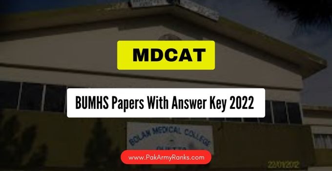 BUMHS MDCAT Answer Keys 2022 [Download PDF]